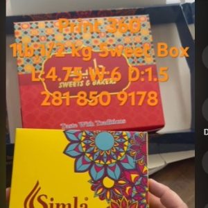 Sweet Box,1/2 Half kg sweet box,Top/inside laminated,Good for handling wet sweets.